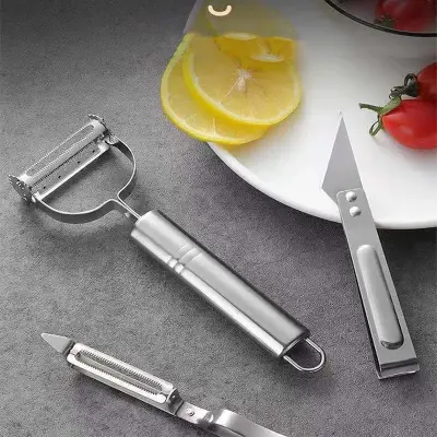 Descascador De Legumes E Frutas Aço Inox 3 em 1 Ultrasharper