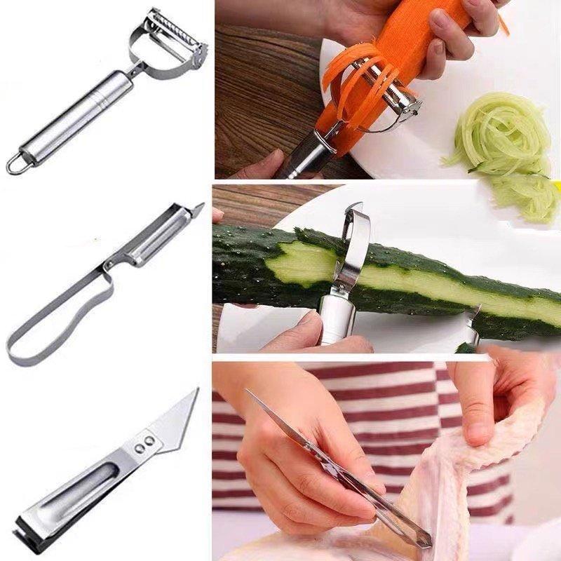 Descascador De Legumes E Frutas Aço Inox 3 em 1 Ultrasharper