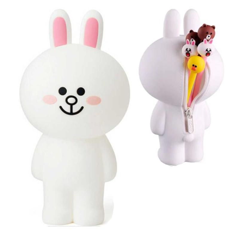 Estojo Lápis Caneta Necessaire e Porta Treco de Silicone Line Friends Cony