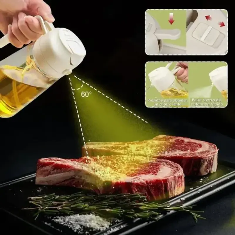 Galheteiro Pulverizador Borrifador 2 em 1 de Óleo Azeite de Cozinha – 470ml
