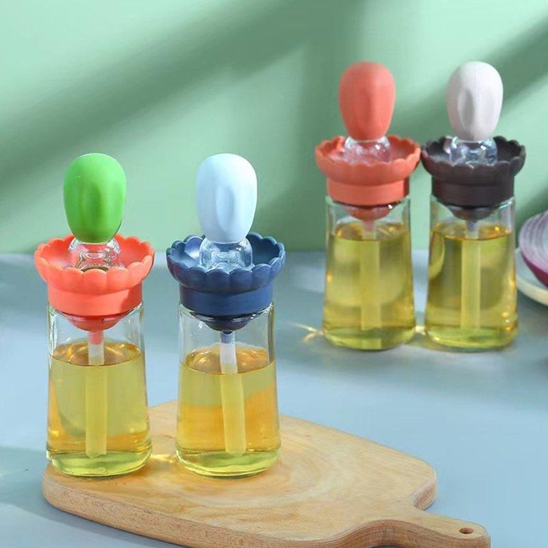 Dispenser De Óleo E Azeite 2 Em 1 Com Escova De Silicone