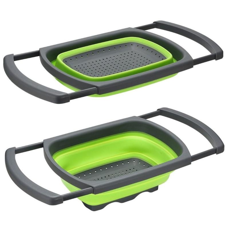 Escorredor De Alimentos Retrátil Extensível de Silicone