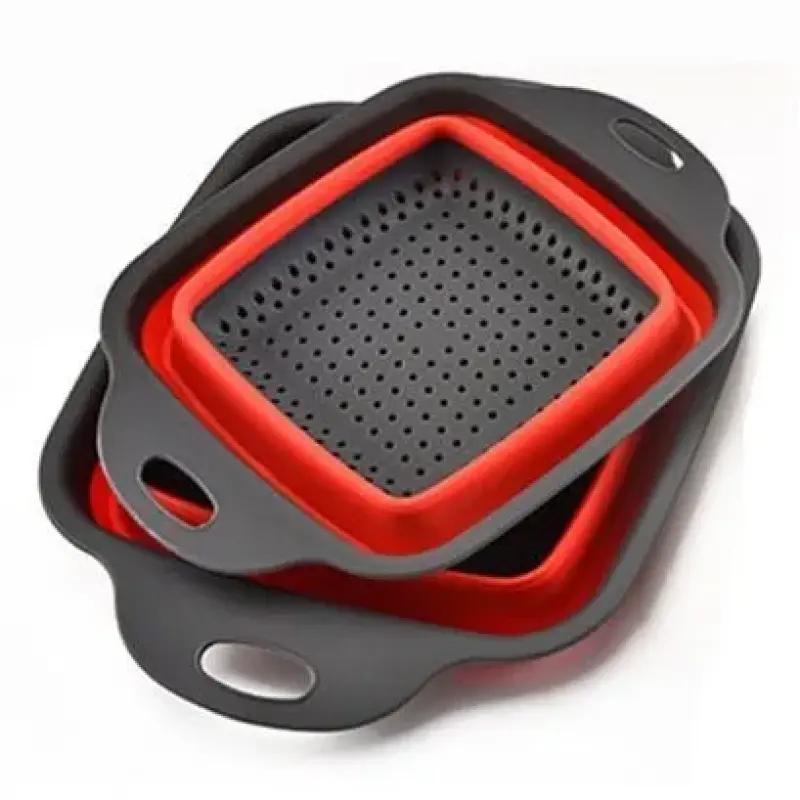 Escorredor de Silicone Multiuso Quadrado Retrátil Pequeno