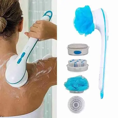 Escova de Banho Esfoliante Massageadora Elétrica 5 em 1 Portátil