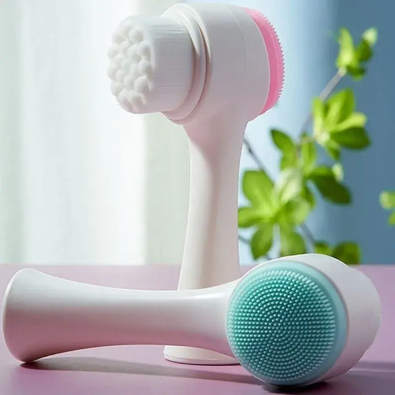 Escova De Limpeza Facial 2 em 1 Massagem Esponja Para Skin Care