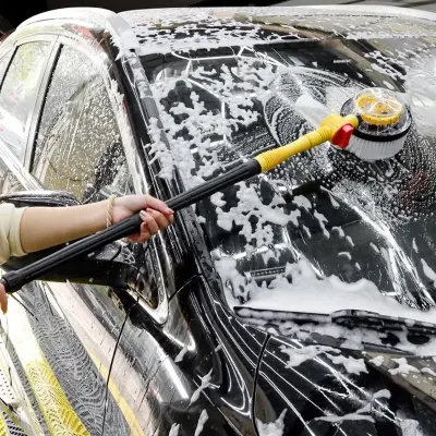 Escova Giratória De Espuma e Limpeza De Carro Rotação Automática 360º Graus