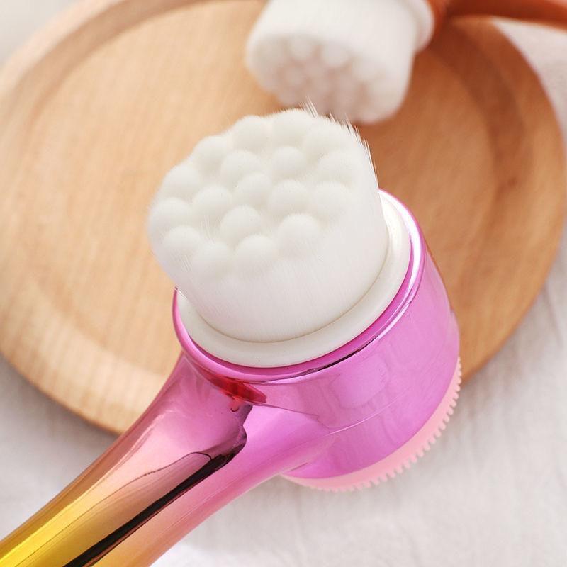Escova Limpeza Facial 2 em 1 Massagem Esponja Degradê – Skin Care