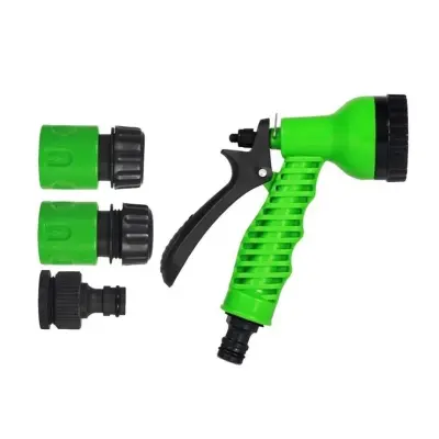 Esguicho Para Mangueira Com Jato 7 Funções + Kit Engate Rápido e Conector