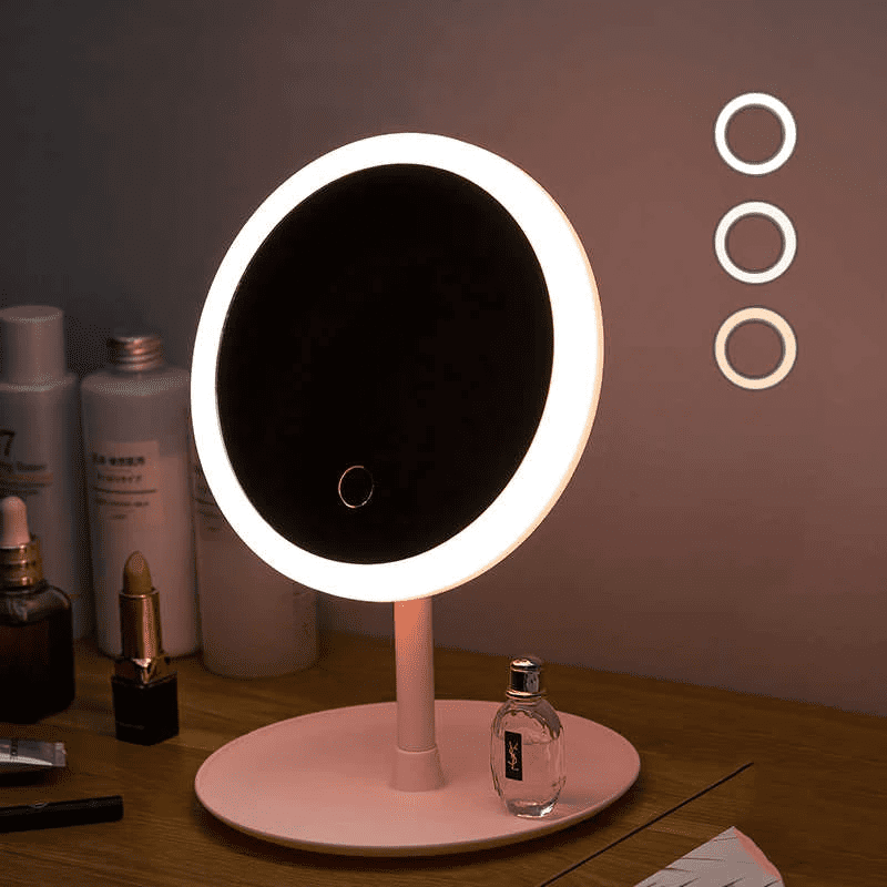 Espelho Maquiagem com Led Ring Light Touch de Mesa Makeup Mirror