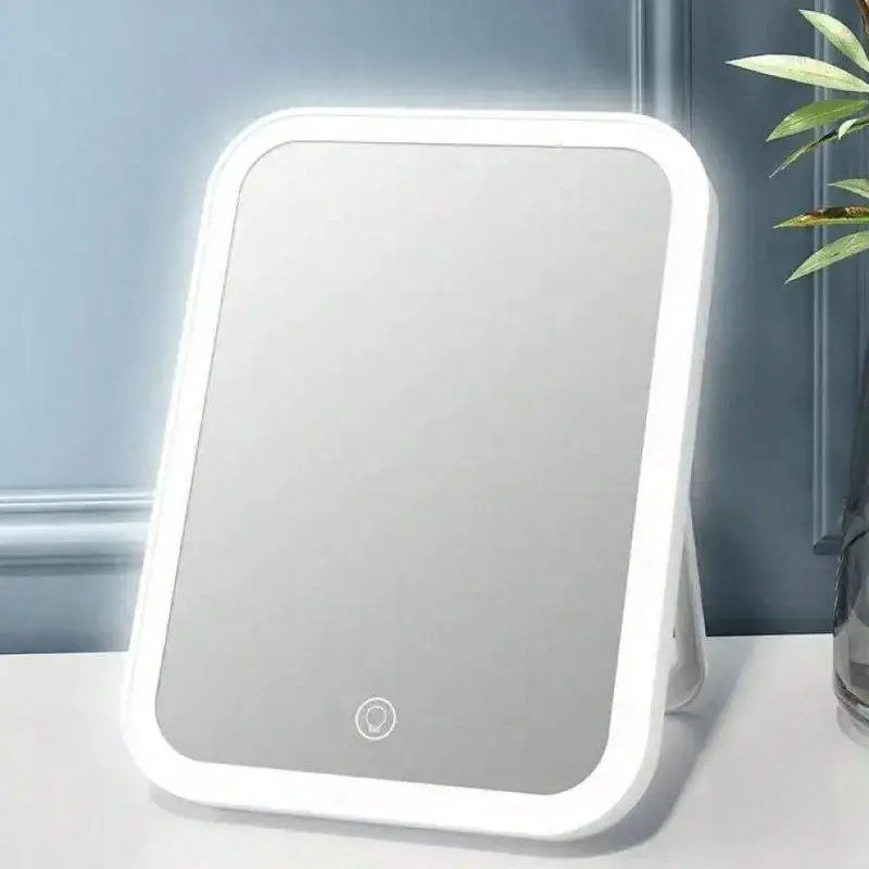 Espelho Portátil Luz Led Touch Quadrado