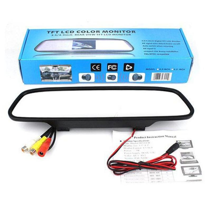 Espelho Retrovisor Com Tela Lcd 4,3″ Para Câmera de Ré e DVD