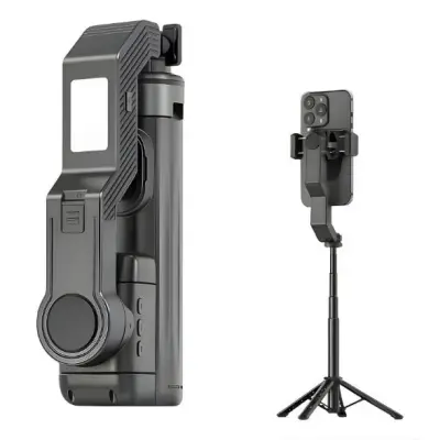 Estabilizador Gimbal para Celular 3 Eixos com Bluetooth e Luz Integrada