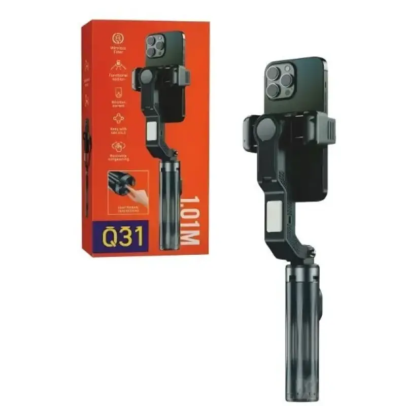 Estabilizador Gimbal para Celular 3 Eixos com Bluetooth e Luz Integrada