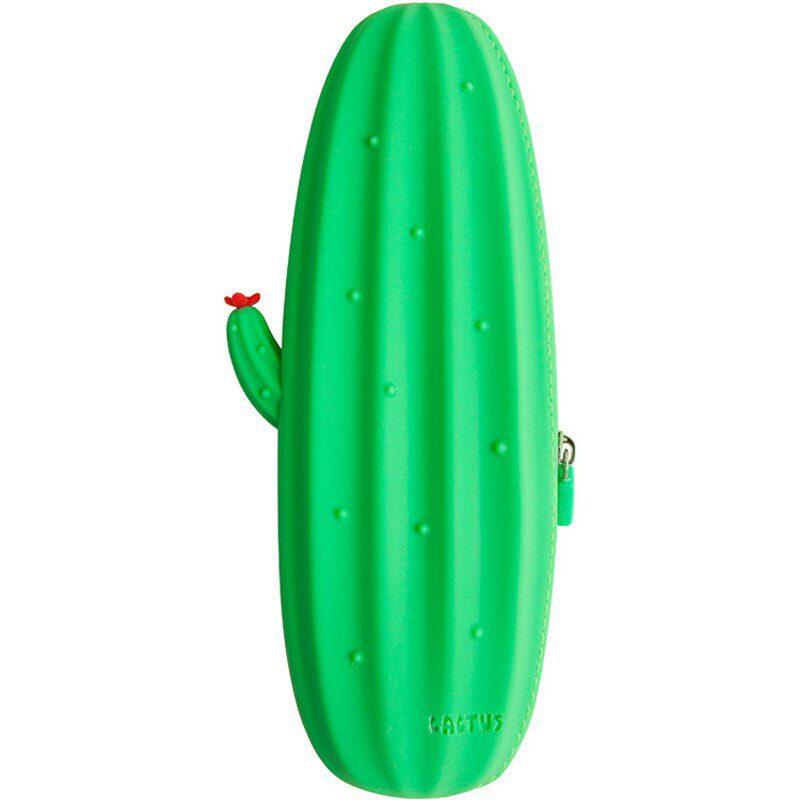 Estojo Escolar Porta Canetas Cacto Silicone Macio