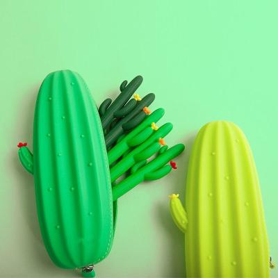 Estojo Escolar Porta Canetas Cacto Silicone Macio