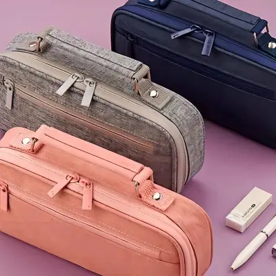 Estojo Liso com 2 Divisórias e Alça Necessaire Escolar