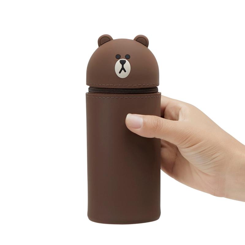 Estojo Para Lápis e Caneta de Silicone Line Friends Brown