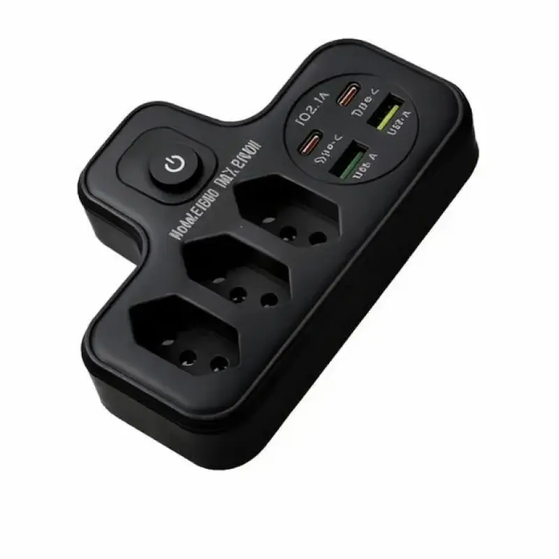 Extensão Tomada Régua de Energia com Portas USB e USB-C