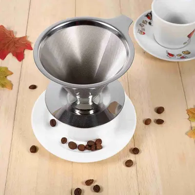 Filtro Coador de Café Inox com Base Sem Uso de Papel
