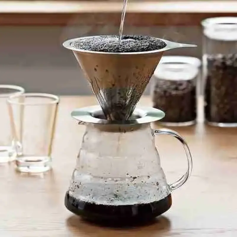 Filtro Coador de Café Inox com Base Sem Uso de Papel