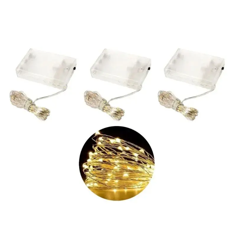 Fio Fada Cordão Decorativo Branco Quente 10 Metros USB e Pilhas