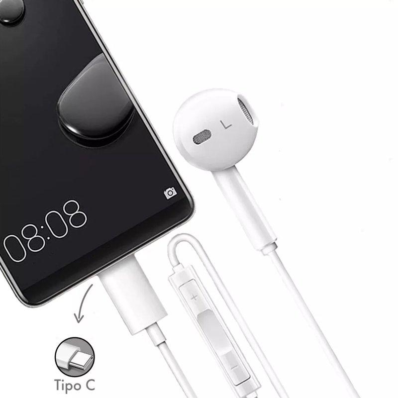 Fone De Ouvido Com Fio Entrada Tipo C Com Microfone