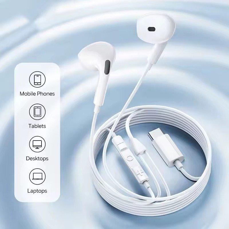 Fone de Ouvido com Microfone Type-C Branco