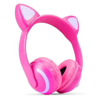 Fone de Ouvido Orelha de Gato Bluetooth Led 7 Cores
