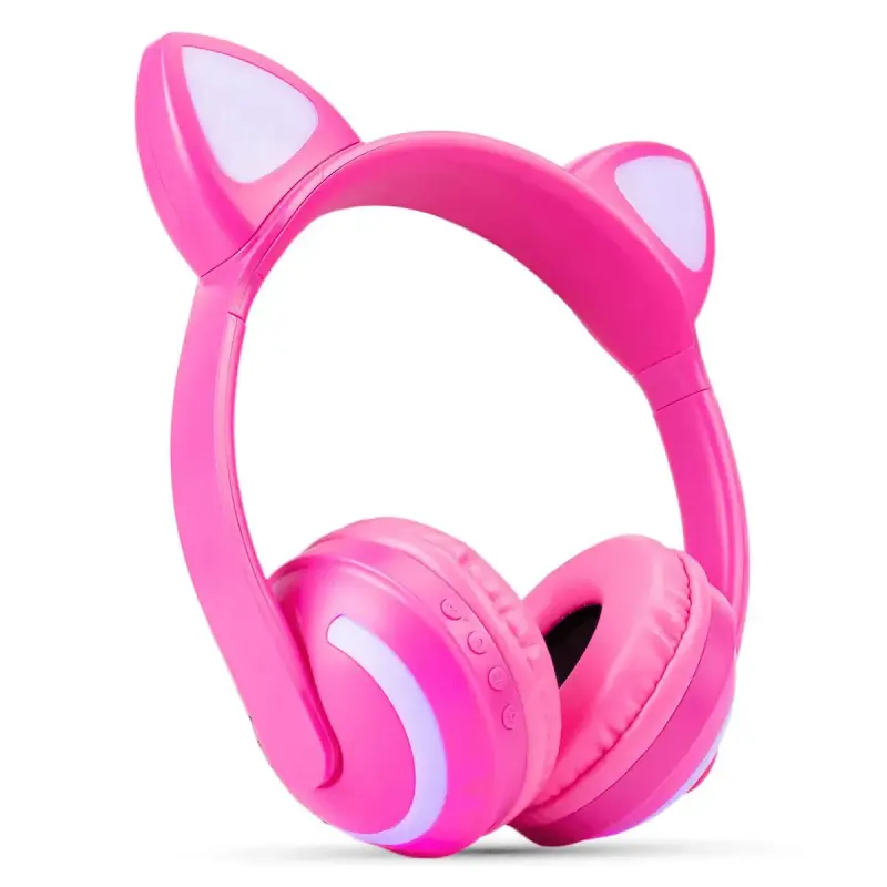 Fone de Ouvido Orelha de Gato Bluetooth Led 7 Cores