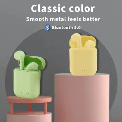 Fone de Ouvido Sem Fio Mini Inpods i12 Bluetooth com Microfone Colorido Fosco