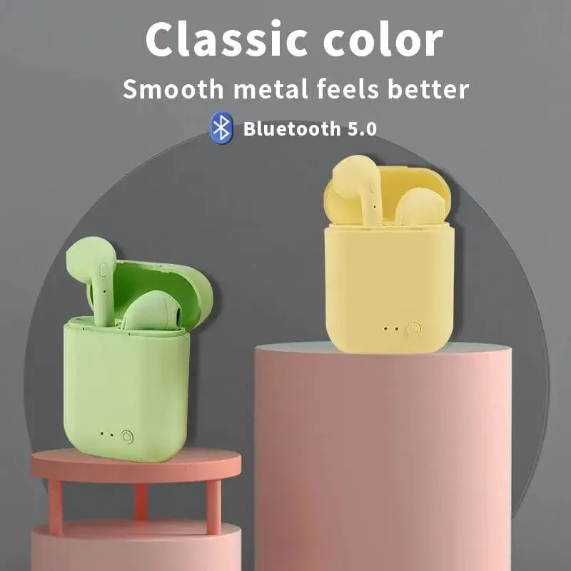 Fone de Ouvido Sem Fio Mini Inpods i12 Bluetooth com Microfone Colorido Fosco