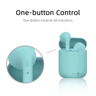 Fone de Ouvido Sem Fio Mini Inpods i12 Bluetooth com Microfone Colorido Fosco