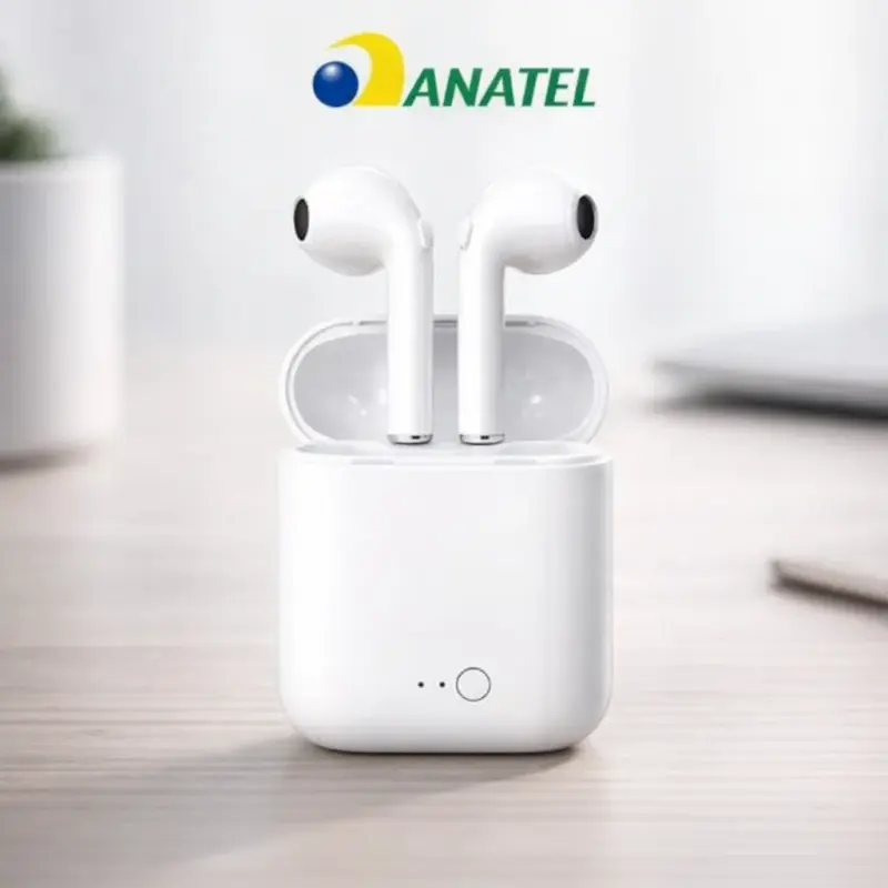 Fone Ouvido Bluetooth i7S Sem Fio Recarregável Android iOS Branco