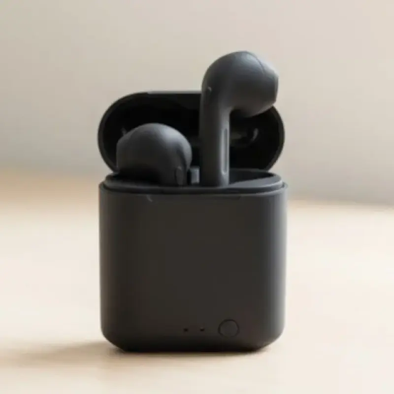 Fone Ouvido Bluetooth i7S Sem Fio Recarregável Android iOS Preto