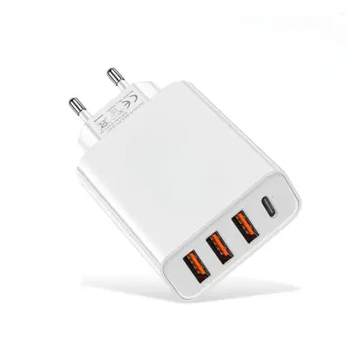 Fonte Carregador Turbo 5.1A Com 03 Portas USB E 1 Porta Tipo C