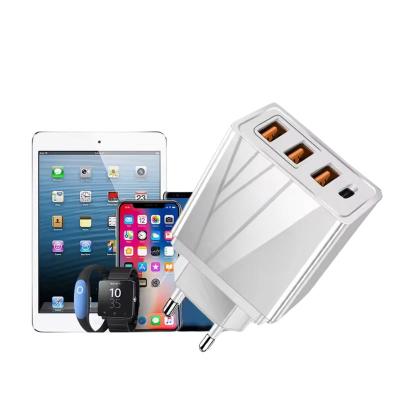 Fonte Carregador Turbo 5.1A Com 03 Portas USB E 1 Porta Tipo C