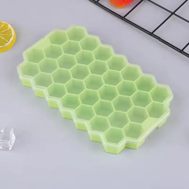 Forma de Gelo com Tampa Colméia Flex de Silicione
