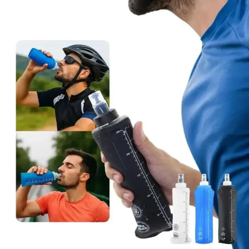 Garrafa Squeeze Dobrável de Silicone para Corrida e Treinos 500ml