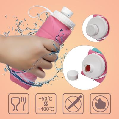 Garrafa de Água Dobrável de Silicone com Antivazamento