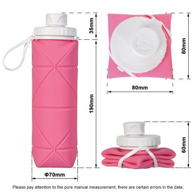 Garrafa de Água Dobrável de Silicone com Antivazamento