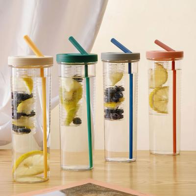 Garrafa De Água Squeeze Que Não Vaza Com Infusor e Canudo Dobrável
