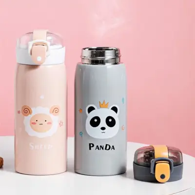 Garrafa Garrafinha Térmica Infantil Inox Canudo Trava e Alça