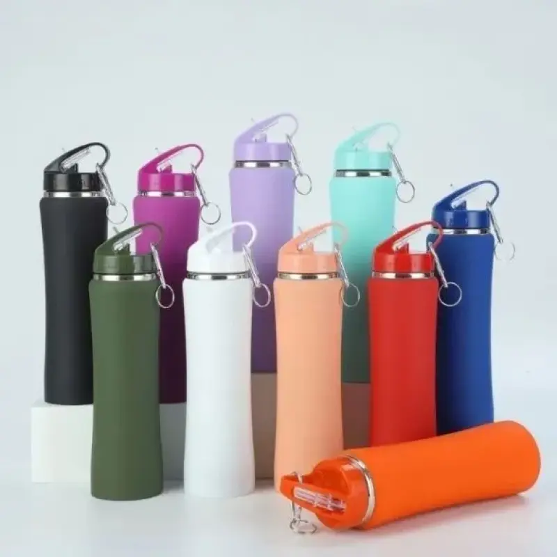 Garrafa Térmica Inox 600ml com Mosquetão e Tampa Rosqueável
