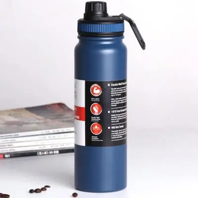 Garrafa Térmica de Água Inox Com Alça e Bico Academia – 800ml