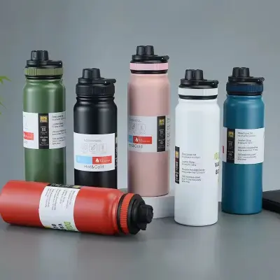 Garrafa Térmica de Água Inox Com Alça e Bico Academia – 800ml