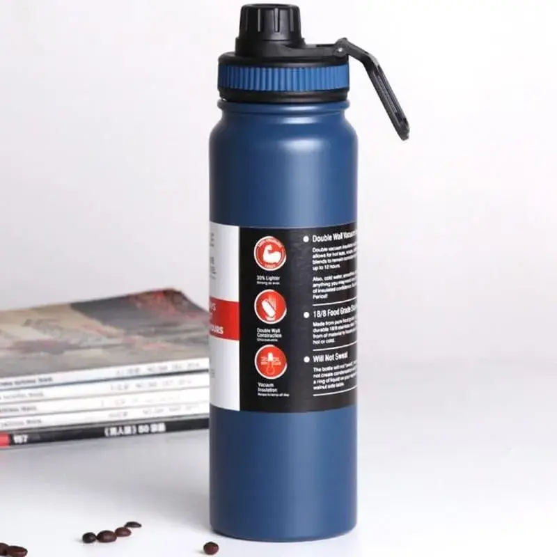 Garrafa Térmica de Água Inox Com Alça e Bico Academia – 800ml