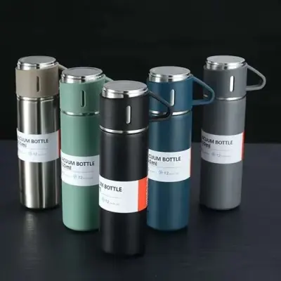 Garrafa Termica de Inox Quente ou Frio Tampa Copo 500ML