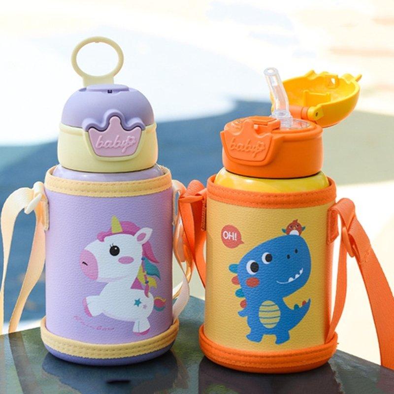 Garrafa Térmica Infantil Desenho Animado Em Aço Inoxidável Com Proteção de Isolamento 500ml