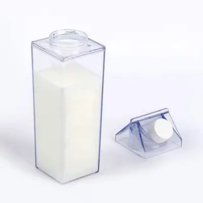 Garrafa Transparente Acrílica Para Leite Água Leite Suco Chá