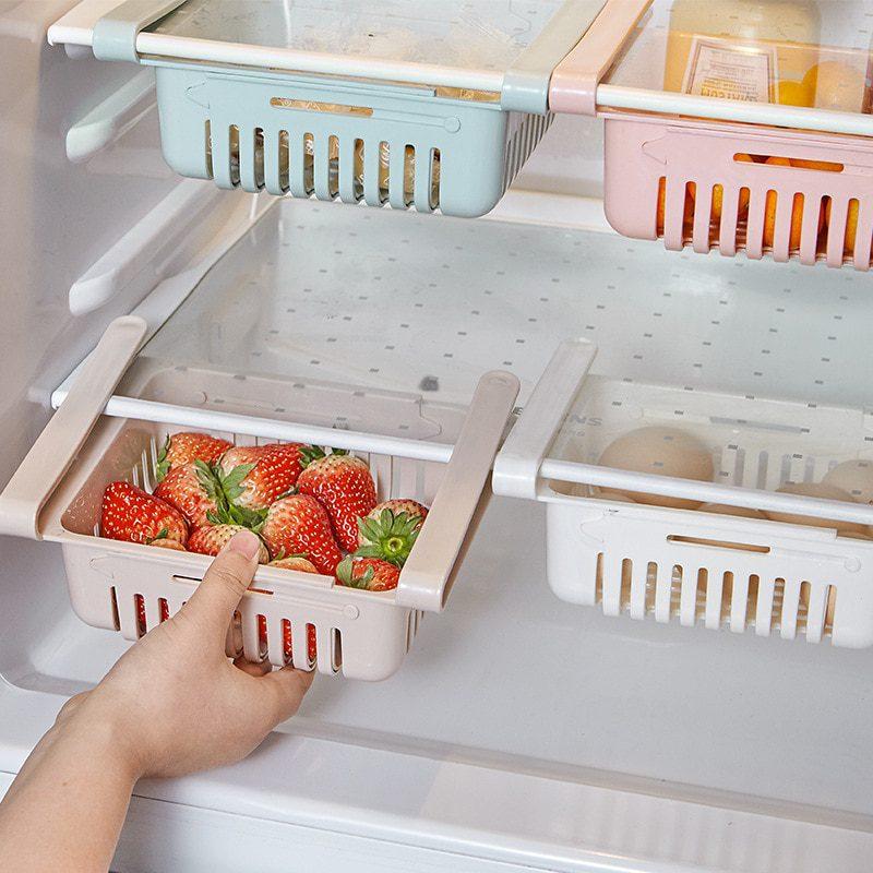 Organizador de Geladeira Gaveta Multiuso Retrátil de Plástico Colors